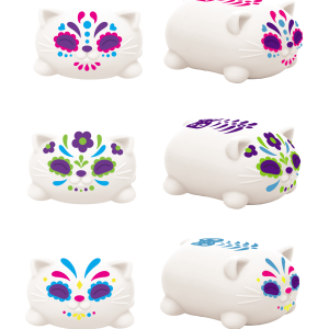 Schylling NeeDoh Sugar Skull Cats - Sensory Toy with a Satisfying Dough Filling